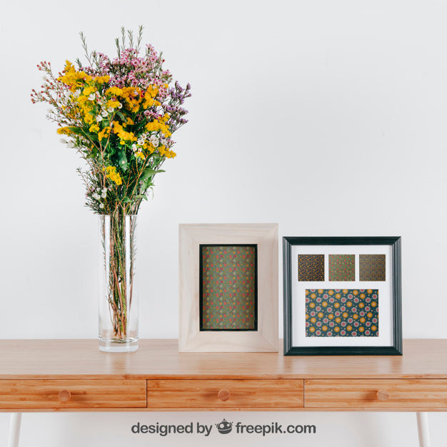 Spring Mockup With Two Frames Psd