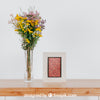 Spring Mockup With Vertical Frame And Vase Of Flowers Psd