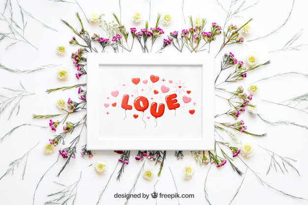 Spring Mockup With White Frame Psd
