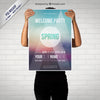 Spring Party Poster Mockup Psd