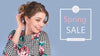 Spring Sale Mockup With Stylish Woman Psd