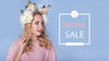 Spring Sale Mockup With Stylish Woman Psd