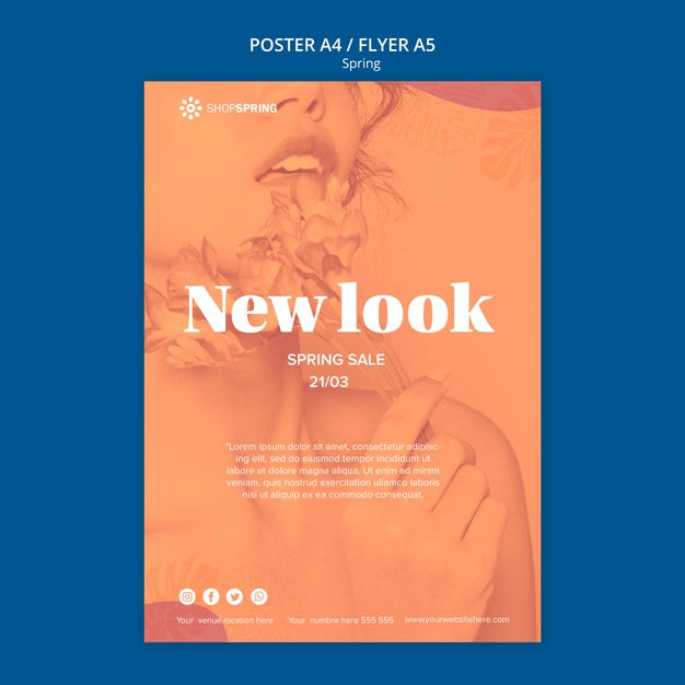 Spring Sale Shopping Flyer Psd