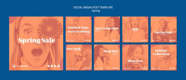 Spring Sale Social Media Post Template Psd