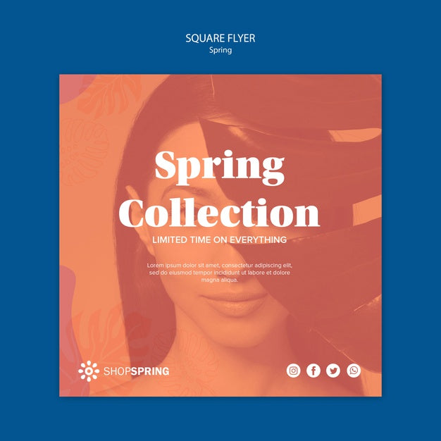Spring Sale Square Flyer Psd