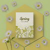 Spring Time Card With 3D Flowers Psd