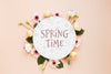 Spring Time Message With Flowers Psd