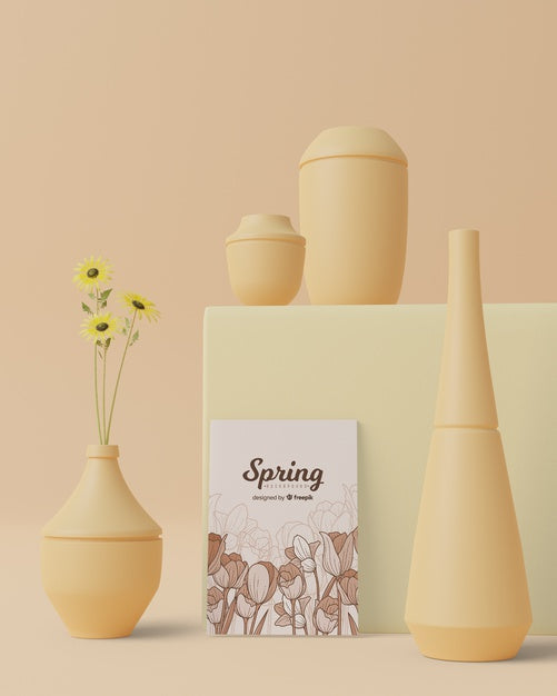 Spring Time With Decorations In 3D Theme Psd