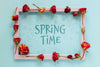 Spring Time With Floral Frame Psd