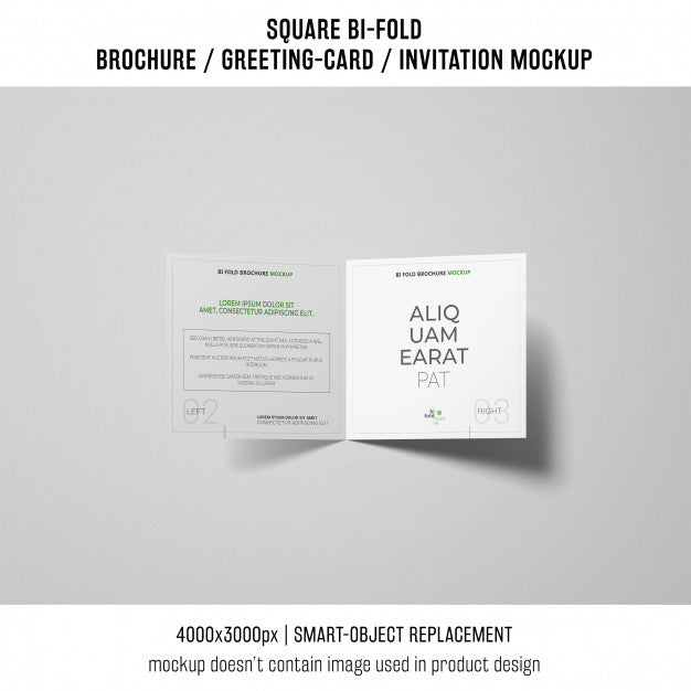 Square Bi-Fold Brochure Or Greeting Card Mockup Psd