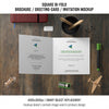 Square Bi-Fold Brochure Or Greeting Card Mockup With Decorative Elements Psd