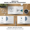 Square Bi-Fold Brochure Or Greeting Card Mockup With Still Life Concept Psd