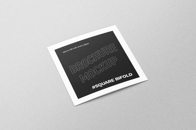 Square Bifold Brochure Mockup Psd