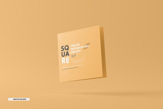 Square Bifold Invitation Card Mockup Psd