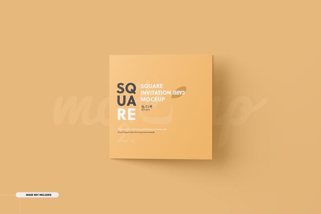 Square Bifold Invitation Card Mockup Psd