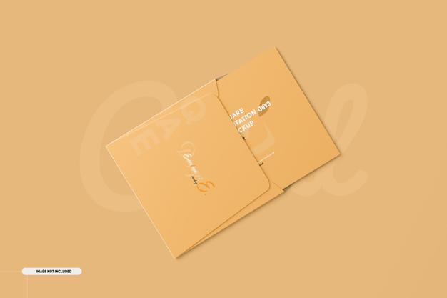Square Bifold Invitation Card Mockup Psd