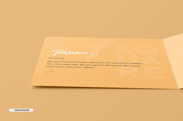 Square Bifold Invitation Card Mockup Psd
