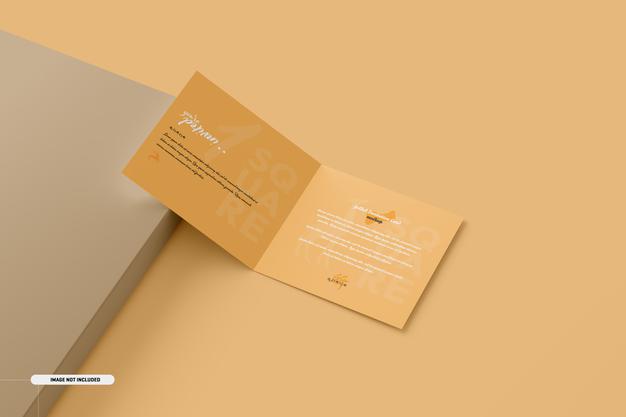 Square Bifold Invitation Card Mockup Psd