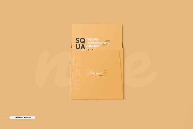 Square Bifold Invitation Card Mockup Psd