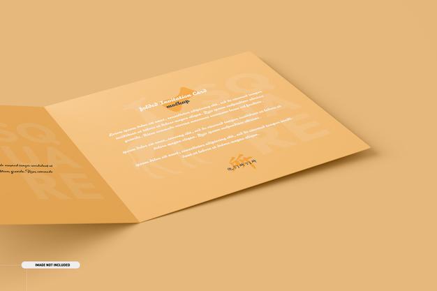 Square Bifold Invitation Card Mockup Psd
