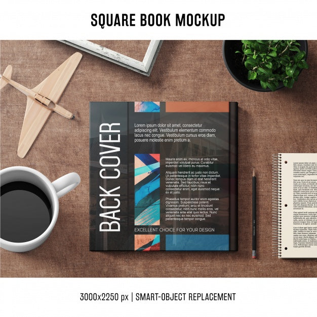 Square Book Mockup Psd
