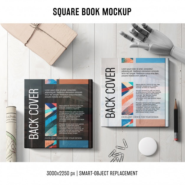 Square Book Mockup Psd