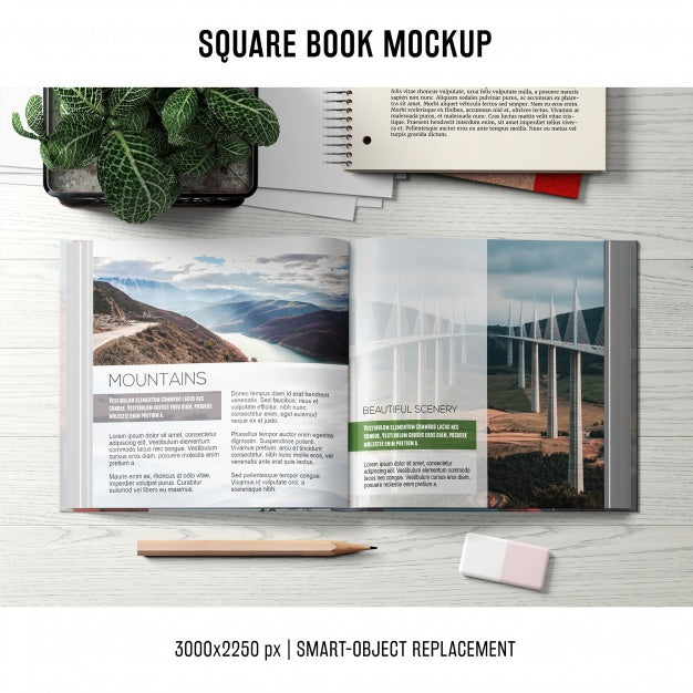 Square Book Mockup Psd