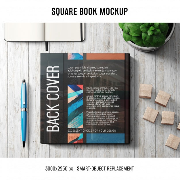 Square Book Mockup Psd