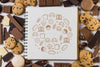 Square Booklet Mockup On Chocolate Background Psd