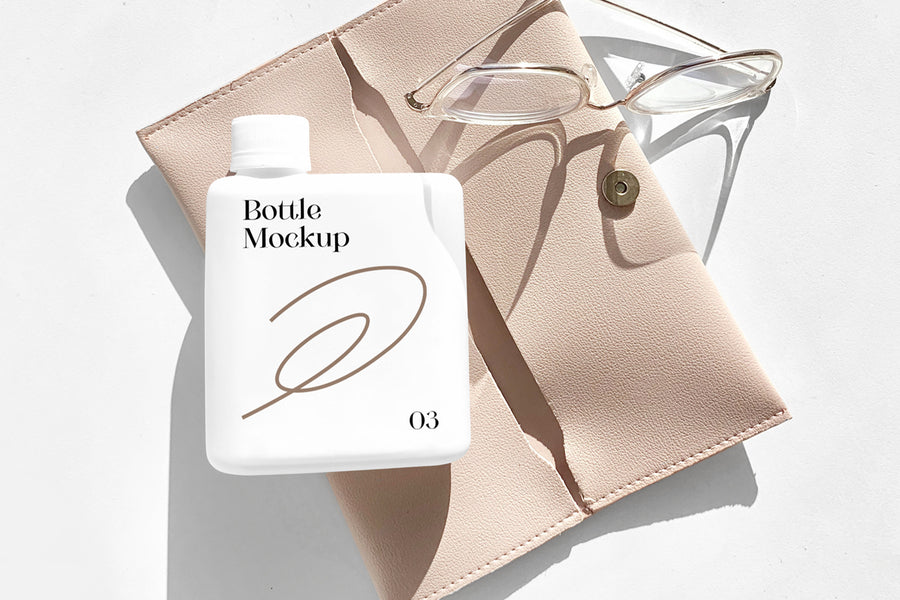 Square Bottle Mockup