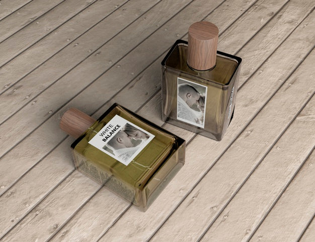 Square Bottles Of Perfume Mock-Up Psd