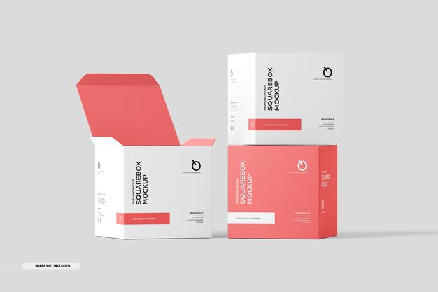 Square Box Mockup Psd