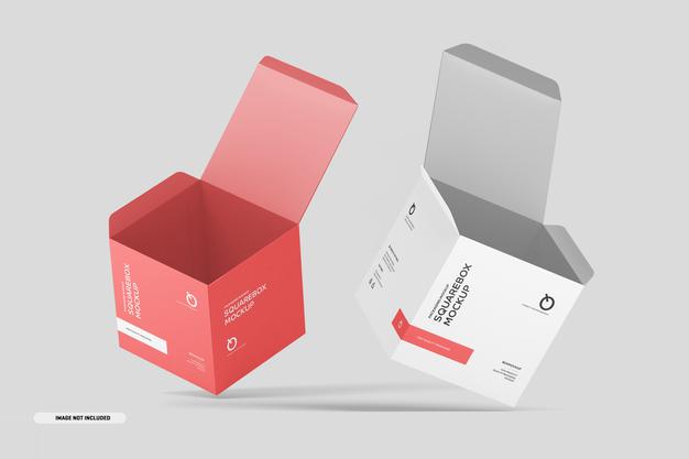 Square Box Mockup Psd