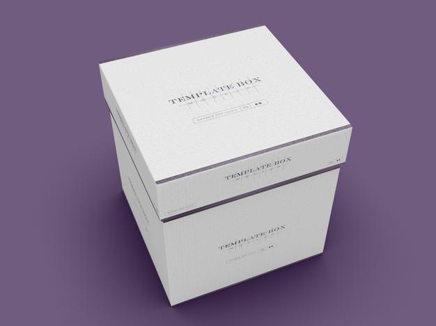 Square Box Packaging Mockup Psd