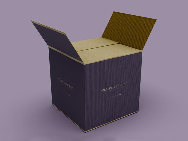 Square Box Packaging Mockup Psd