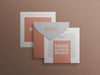 Square Branding Mockup With Business Card And Envelop Psd