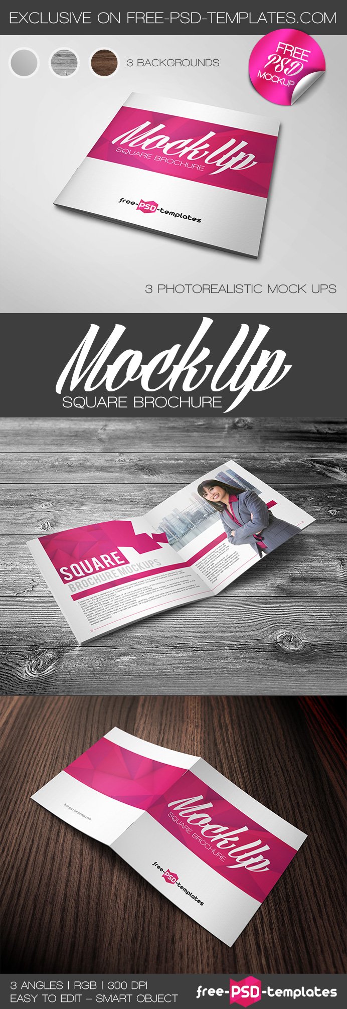 Square Brochure Mock-Up In Psd
