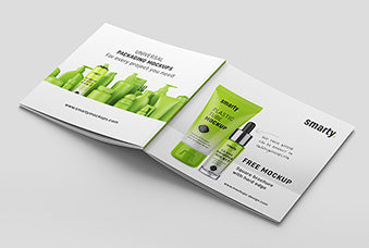 Square Brochure With Hard Edge Mockup