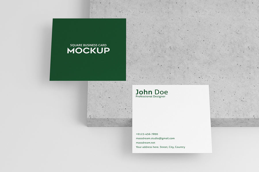Square Business Card Mock-Up
