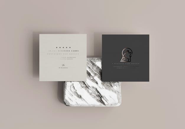Square Business Card Mockup Psd
