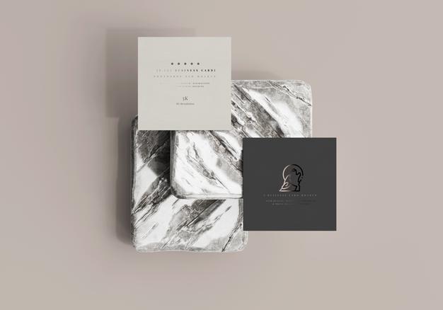 Square Business Card Mockup Psd