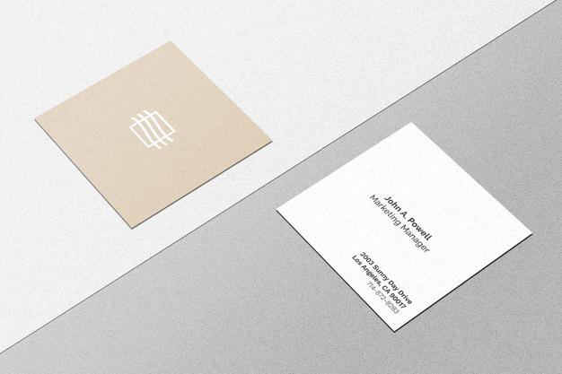 Square Business Card Mockup Psd