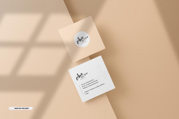 Square Business Card Mockup Psd