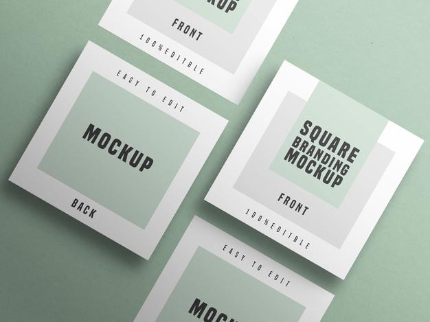 Square Business Card Mockup Psd
