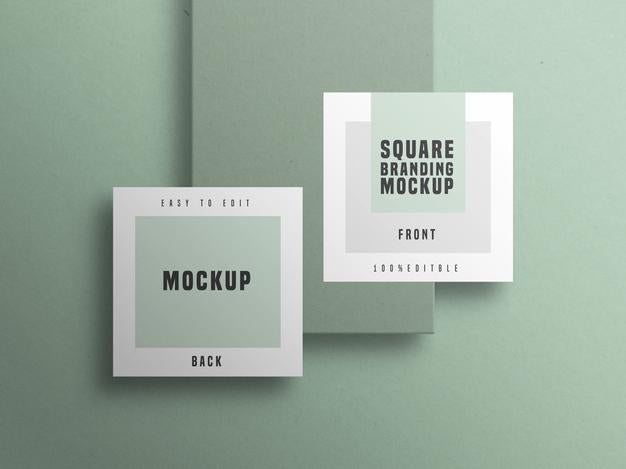 Square Business Card Mockup Psd