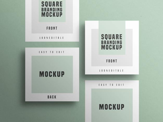 Square Business Card Mockup Psd