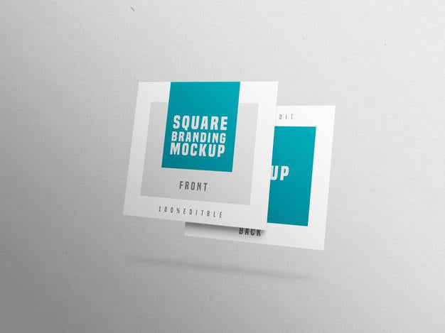Square Business Card Mockup Psd