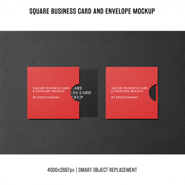 Square Business Card Mockup Psd