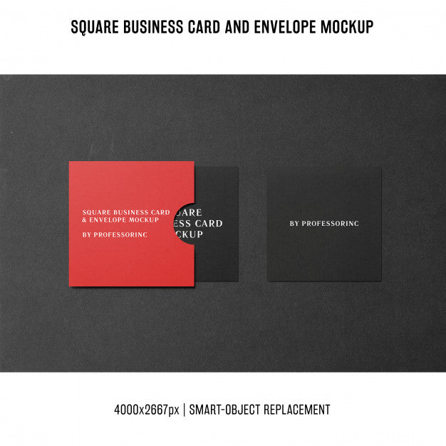Square Business Card Mockup Psd