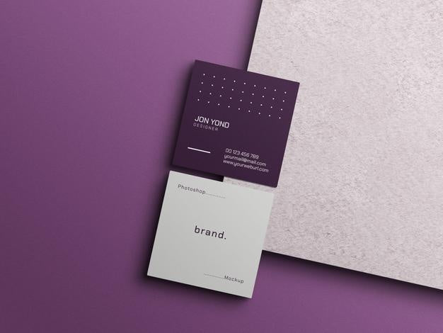 Square Business Card Mockup Psd